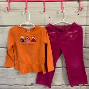 Gymboree Dolly track set top & velour pants